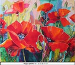 Poppy Splendor-2, Dye on Silk